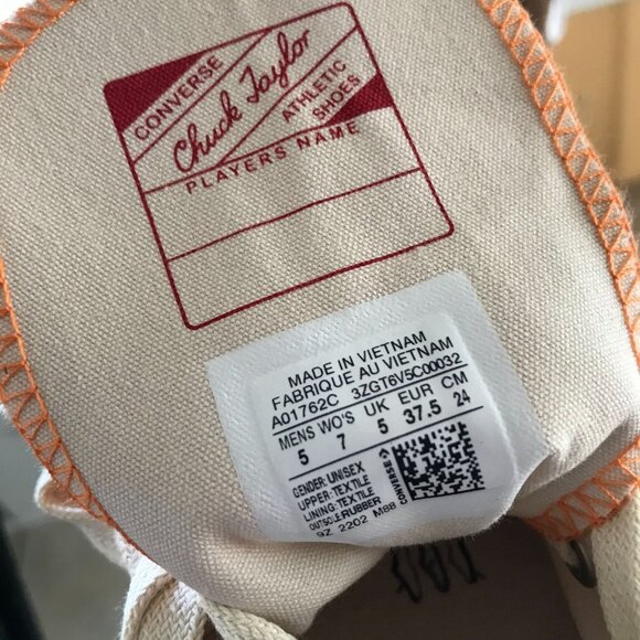 Converse Come Tees x Chuck 70 Hi Top Sneakers Star Light Path Orange Men's 5 - Picture 10 of 10